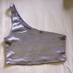 Pastel purple satin crop top